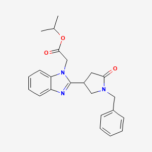 molecular formula C23H25N3O3 B2651970 propan-2-yl 2-[2-(1-benzyl-5-oxopyrrolidin-3-yl)-1H-1,3-benzodiazol-1-yl]acetate CAS No. 955453-64-2