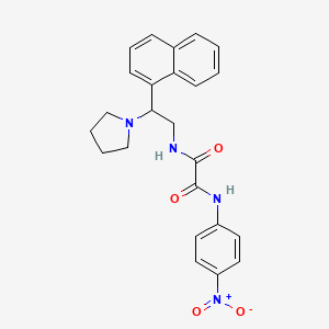 molecular formula C24H24N4O4 B2651993 N1-(2-(naphthalen-1-yl)-2-(pyrrolidin-1-yl)ethyl)-N2-(4-nitrophenyl)oxalamide CAS No. 941933-64-8
