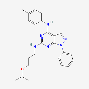 molecular formula C24H28N6O B2652096 N4-(4-methylphenyl)-1-phenyl-N6-[3-(propan-2-yloxy)propyl]-1H-pyrazolo[3,4-d]pyrimidine-4,6-diamine CAS No. 946320-96-3
