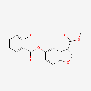 molecular formula C19H16O6 B2652107 METHYL 5-(2-METHOXYBENZOYLOXY)-2-METHYL-1-BENZOFURAN-3-CARBOXYLATE CAS No. 384361-19-7