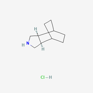 molecular formula C10H18ClN B2652108 rac-(1R,2R,6S,7S)-4-Azatricyclo[5.2.2.0~2,6~]undecane hydrochloride CAS No. 1820569-52-5