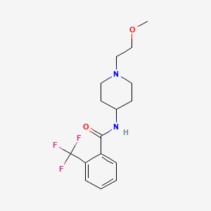 molecular formula C16H21F3N2O2 B2652110 N-[1-(2-Methoxyethyl)piperidin-4-YL]-2-(trifluoromethyl)benzamide CAS No. 1421510-16-8