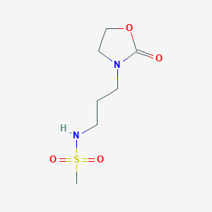molecular formula C7H14N2O4S B2652120 N-[3-(2-Oxo-1,3-oxazolidin-3-yl)propyl]methanesulfonamide CAS No. 1790495-36-1