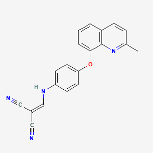 molecular formula C20H14N4O B2652128 2-[({4-[(2-methylquinolin-8-yl)oxy]phenyl}amino)methylidene]propanedinitrile CAS No. 1024280-80-5