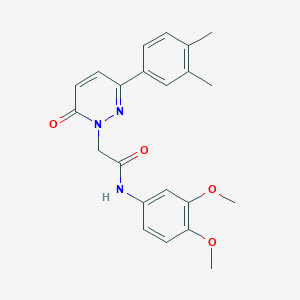 molecular formula C22H23N3O4 B2652173 N-(3,4-dimethoxyphenyl)-2-[3-(3,4-dimethylphenyl)-6-oxo-1,6-dihydropyridazin-1-yl]acetamide CAS No. 923083-95-8
