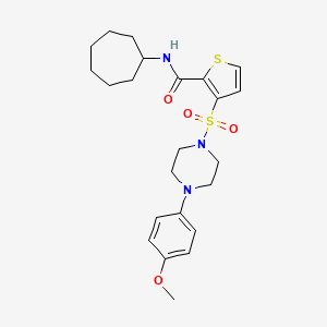 molecular formula C23H31N3O4S2 B2652177 N-cycloheptyl-3-{[4-(4-methoxyphenyl)piperazin-1-yl]sulfonyl}thiophene-2-carboxamide CAS No. 1207014-85-4