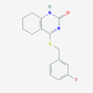 molecular formula C15H15FN2OS B2652185 4-((3-fluorobenzyl)thio)-5,6,7,8-tetrahydroquinazolin-2(1H)-one CAS No. 898444-32-1