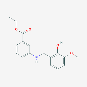 molecular formula C17H19NO4 B2652194 Ethyl 3-[(2-hydroxy-3-methoxybenzyl)amino]benzoate CAS No. 1232797-10-2