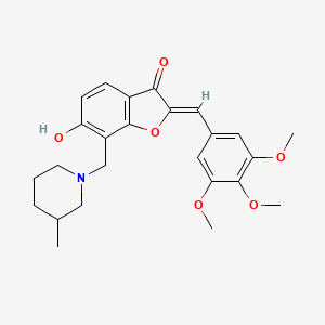 B2652219 (Z)-6-hydroxy-7-((3-methylpiperidin-1-yl)methyl)-2-(3,4,5-trimethoxybenzylidene)benzofuran-3(2H)-one CAS No. 869077-94-1