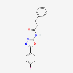 molecular formula C17H14FN3O2 B2652236 N-[5-(4-fluorophenyl)-1,3,4-oxadiazol-2-yl]-3-phenylpropanamide CAS No. 865285-64-9