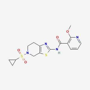 molecular formula C16H18N4O4S2 B2652241 N-(5-(cyclopropylsulfonyl)-4,5,6,7-tetrahydrothiazolo[5,4-c]pyridin-2-yl)-2-methoxynicotinamide CAS No. 1421454-40-1