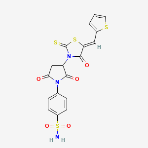 (Z)-4-(2,5-dioxo-3-(4-oxo-5-(thiophen-2-ylmethylene)-2-thioxothiazolidin-3-yl)pyrrolidin-1-yl)benzenesulfonamide