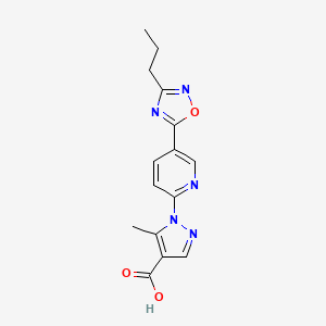 5-methyl-1-[5-(3-propyl-1,2,4-oxadiazol-5-yl)pyridin-2-yl]-1H-pyrazole-4-carboxylic acid