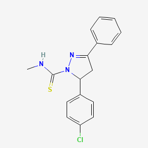 5-(4-chlorophenyl)-N-methyl-3-phenyl-4,5-dihydro-1H-pyrazole-1-carbothioamide