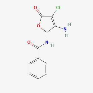 molecular formula C11H9ClN2O3 B2652272 N-(3-amino-4-chloro-5-oxo-2,5-dihydro-2-furanyl)benzenecarboxamide CAS No. 130913-15-4