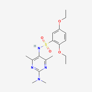 molecular formula C18H26N4O4S B2652275 N-(2-(dimethylamino)-4,6-dimethylpyrimidin-5-yl)-2,5-diethoxybenzenesulfonamide CAS No. 1448052-79-6