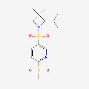 5-(3,3-Dimethyl-2-propan-2-ylazetidin-1-yl)sulfonyl-2-methylsulfonylpyridine