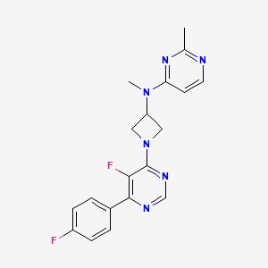 molecular formula C19H18F2N6 B2652295 N-{1-[5-fluoro-6-(4-fluorophenyl)pyrimidin-4-yl]azetidin-3-yl}-N,2-dimethylpyrimidin-4-amine CAS No. 2380081-45-6