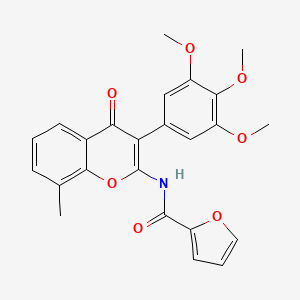 molecular formula C24H21NO7 B2652296 N-[8-methyl-4-oxo-3-(3,4,5-trimethoxyphenyl)-4H-chromen-2-yl]furan-2-carboxamide CAS No. 883962-22-9