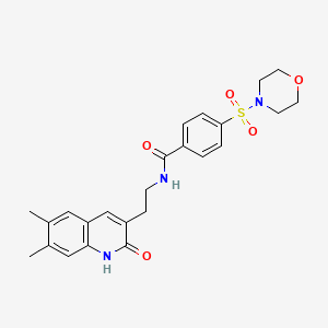 molecular formula C24H27N3O5S B2652300 N-[2-(6,7-dimethyl-2-oxo-1,2-dihydroquinolin-3-yl)ethyl]-4-(morpholine-4-sulfonyl)benzamide CAS No. 688353-06-2