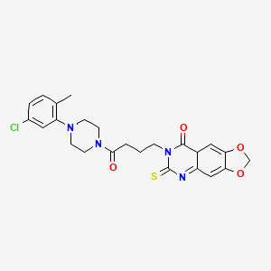 7-{4-[4-(5-chloro-2-methylphenyl)piperazin-1-yl]-4-oxobutyl}-6-sulfanylidene-2H,5H,6H,7H,8H-[1,3]dioxolo[4,5-g]quinazolin-8-one