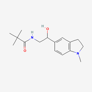 molecular formula C16H24N2O2 B2652338 N-(2-羟基-2-(1-甲基吲哚-5-基)乙基)季戊酰胺 CAS No. 1706400-01-2