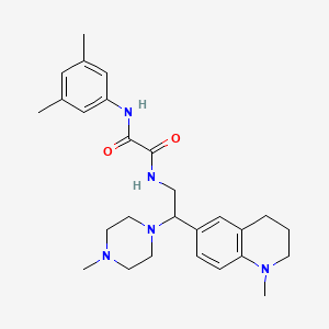 molecular formula C27H37N5O2 B2652340 N'-(3,5-dimethylphenyl)-N-[2-(1-methyl-1,2,3,4-tetrahydroquinolin-6-yl)-2-(4-methylpiperazin-1-yl)ethyl]ethanediamide CAS No. 922066-30-6