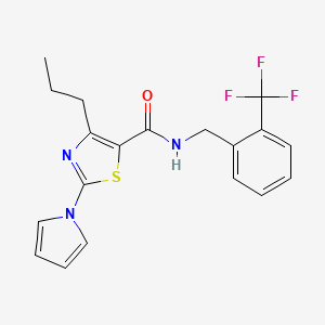 molecular formula C19H18F3N3OS B2652342 4-丙基-2-(1H-吡咯-1-基)-N-(2-(三氟甲基)苄基)噻唑-5-羧酰胺 CAS No. 1251675-13-4