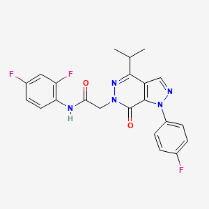 molecular formula C22H18F3N5O2 B2652358 N-(2,4-difluorophenyl)-2-[1-(4-fluorophenyl)-7-oxo-4-(propan-2-yl)-1H,6H,7H-pyrazolo[3,4-d]pyridazin-6-yl]acetamide CAS No. 946253-56-1
