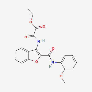 molecular formula C20H18N2O6 B2652364 ETHYL ({2-[(2-METHOXYPHENYL)CARBAMOYL]-1-BENZOFURAN-3-YL}CARBAMOYL)FORMATE CAS No. 862830-40-8