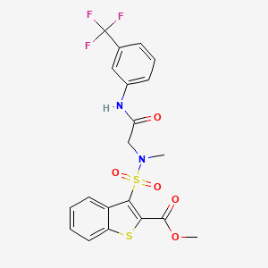 molecular formula C20H17F3N2O5S2 B2652385 methyl 3-[methyl({[3-(trifluoromethyl)phenyl]carbamoyl}methyl)sulfamoyl]-1-benzothiophene-2-carboxylate CAS No. 946299-94-1