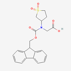 molecular formula C21H21NO6S B2652464 2-[(1,1-dioxo-1lambda6-thiolan-3-yl)[(9H-fluoren-9-ylmethoxy)carbonyl]amino]acetic acid CAS No. 1343794-31-9