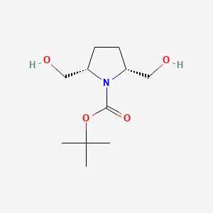 molecular formula C11H21NO4 B2652500 tert-butyl cis-2,5-bis(hydroxymethyl)pyrrolidine-1-carboxylate CAS No. 157968-72-4