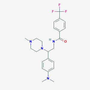 molecular formula C23H29F3N4O B2652514 N-{2-[4-(dimethylamino)phenyl]-2-(4-methylpiperazin-1-yl)ethyl}-4-(trifluoromethyl)benzamide CAS No. 946218-40-2