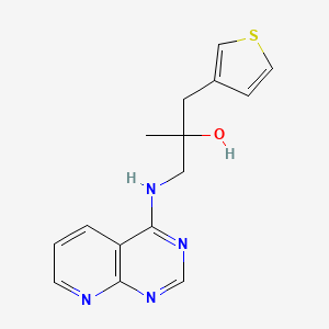 B2652543 2-Methyl-1-(pyrido[2,3-d]pyrimidin-4-ylamino)-3-thiophen-3-ylpropan-2-ol CAS No. 2379996-02-6