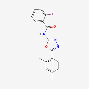 molecular formula C17H14FN3O2 B2652581 N-[5-(2,4-dimethylphenyl)-1,3,4-oxadiazol-2-yl]-2-fluorobenzamide CAS No. 891113-51-2