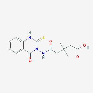B2652648 3,3-dimethyl-5-oxo-5-[(4-oxo-2-sulfanylidene-1H-quinazolin-3-yl)amino]pentanoic acid CAS No. 887214-08-6