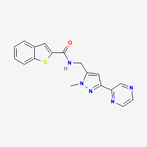 N-((1-methyl-3-(pyrazin-2-yl)-1H-pyrazol-5-yl)methyl)benzo[b]thiophene-2-carboxamide