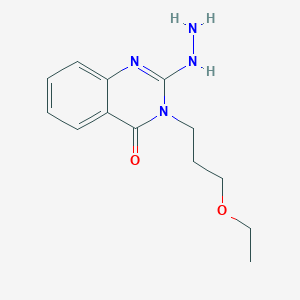 molecular formula C13H18N4O2 B2652691 3-(3-Ethoxypropyl)-2-hydrazinyl-3,4-dihydroquinazolin-4-one CAS No. 852399-86-1