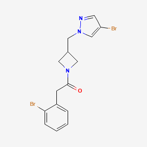 1-{3-[(4-bromo-1H-pyrazol-1-yl)methyl]azetidin-1-yl}-2-(2-bromophenyl)ethan-1-one