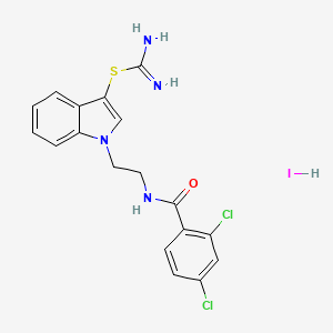 1-(2-(2,4-dichlorobenzamido)ethyl)-1H-indol-3-yl carbamimidothioate hydroiodide