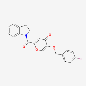 5-((4-fluorobenzyl)oxy)-2-(indoline-1-carbonyl)-4H-pyran-4-one
