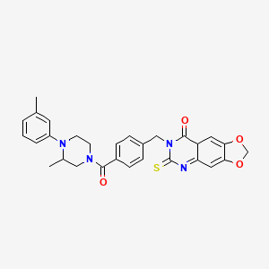 7-({4-[3-methyl-4-(3-methylphenyl)piperazine-1-carbonyl]phenyl}methyl)-6-sulfanylidene-2H,5H,6H,7H,8H-[1,3]dioxolo[4,5-g]quinazolin-8-one