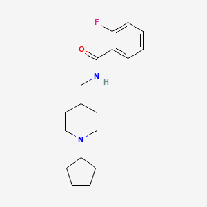 molecular formula C18H25FN2O B2652722 N-[(1-cyclopentylpiperidin-4-yl)methyl]-2-fluorobenzamide CAS No. 953931-92-5