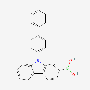 molecular formula C24H18BNO2 B2652729 Boronic acid, b-(9-[1,1'-biphenyl]-4-yl-9h-carbazol-2-yl)- CAS No. 1686100-04-8