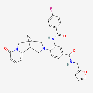 3-(4-fluorobenzamido)-N-(furan-2-ylmethyl)-4-(8-oxo-5,6-dihydro-1H-1,5-methanopyrido[1,2-a][1,5]diazocin-3(2H,4H,8H)-yl)benzamide