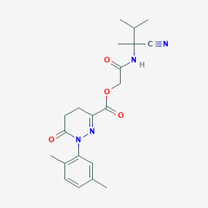 [2-[(2-Cyano-3-methylbutan-2-yl)amino]-2-oxoethyl] 1-(2,5-dimethylphenyl)-6-oxo-4,5-dihydropyridazine-3-carboxylate