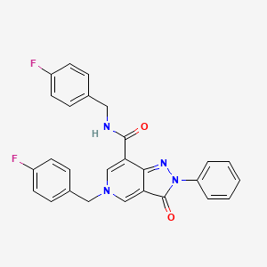 molecular formula C27H20F2N4O2 B2652739 N,5-bis[(4-fluorophenyl)methyl]-3-oxo-2-phenyl-2H,3H,5H-pyrazolo[4,3-c]pyridine-7-carboxamide CAS No. 921508-58-9