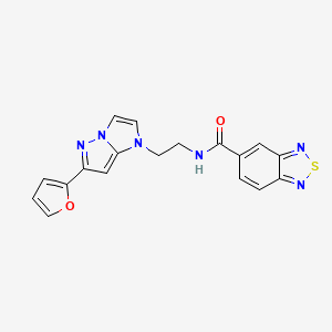 molecular formula C18H14N6O2S B2652746 N-(2-(6-(furan-2-yl)-1H-imidazo[1,2-b]pyrazol-1-yl)ethyl)benzo[c][1,2,5]thiadiazole-5-carboxamide CAS No. 1798513-14-0