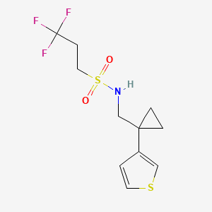 3,3,3-Trifluoro-N-[(1-thiophen-3-ylcyclopropyl)methyl]propane-1-sulfonamide